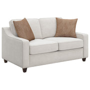 Christine 2-piece Upholstered Sloped Arm Sofa Set Beige - 552061-S2