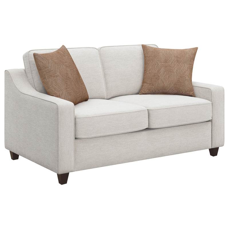 Christine 2-piece Upholstered Sloped Arm Sofa Set Beige - 552061-S2