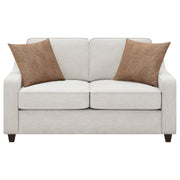 Christine 2-piece Upholstered Sloped Arm Sofa Set Beige - 552061-S2