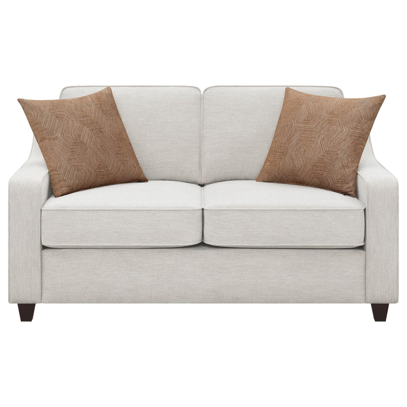 Christine 2-piece Upholstered Sloped Arm Sofa Set Beige - 552061-S2