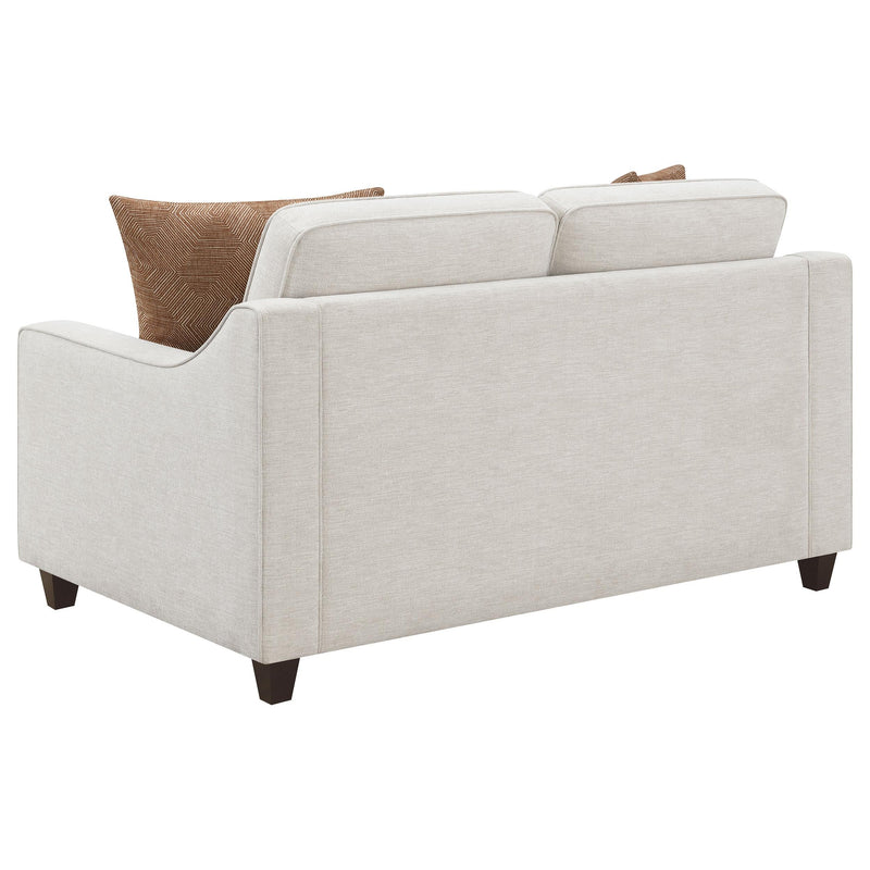 Christine 2-piece Upholstered Sloped Arm Sofa Set Beige - 552061-S2