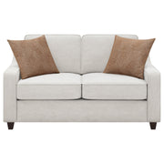 Christine Upholstered Sloped Arm Loveseat Beige - 552062