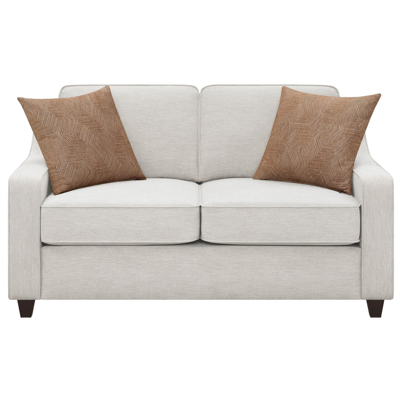 Christine Upholstered Sloped Arm Loveseat Beige - 552062
