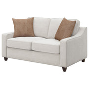 Christine Upholstered Sloped Arm Loveseat Beige - 552062