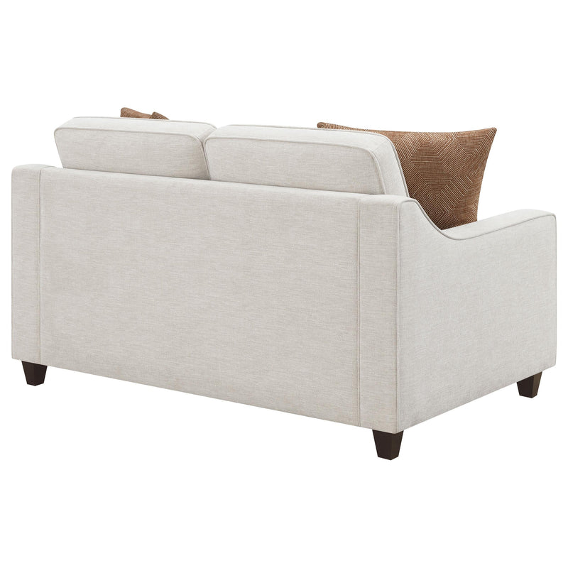 Christine Upholstered Sloped Arm Loveseat Beige - 552062