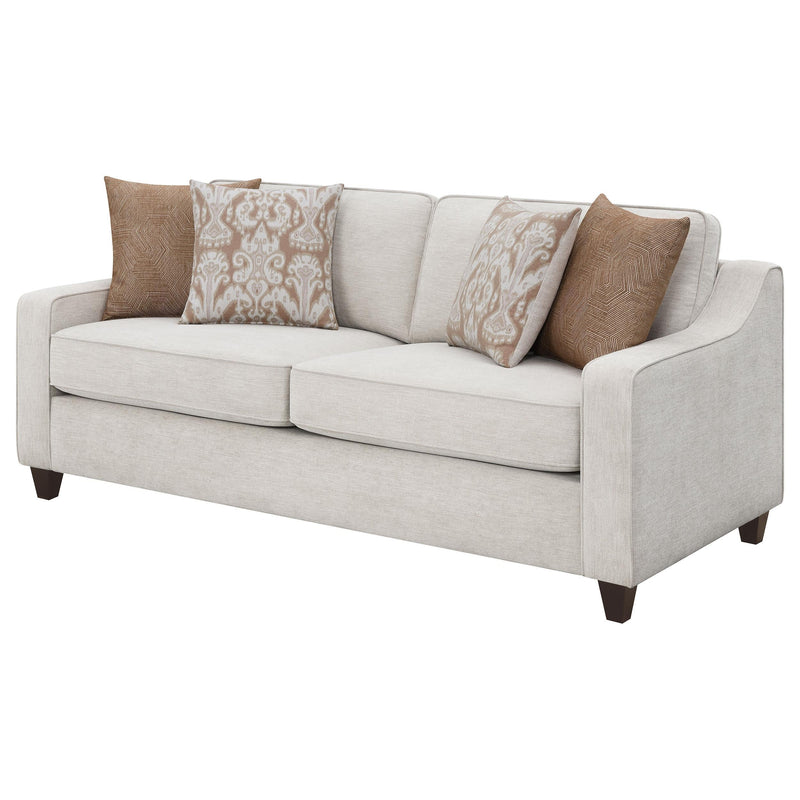 Christine Upholstered Sloped Arm Sofa Beige - 552061