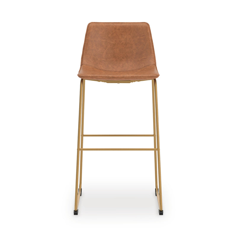 Ciabori Brown/Gold Bar Height Bar Stool, Set of 2 - PCD373-230