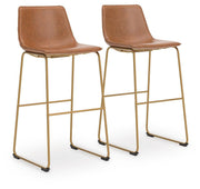 Ciabori Brown/Gold Bar Height Bar Stool, Set of 2 - PCD373-230