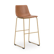 Ciabori Brown/Gold Bar Height Bar Stool, Set of 2 - PCD373-230