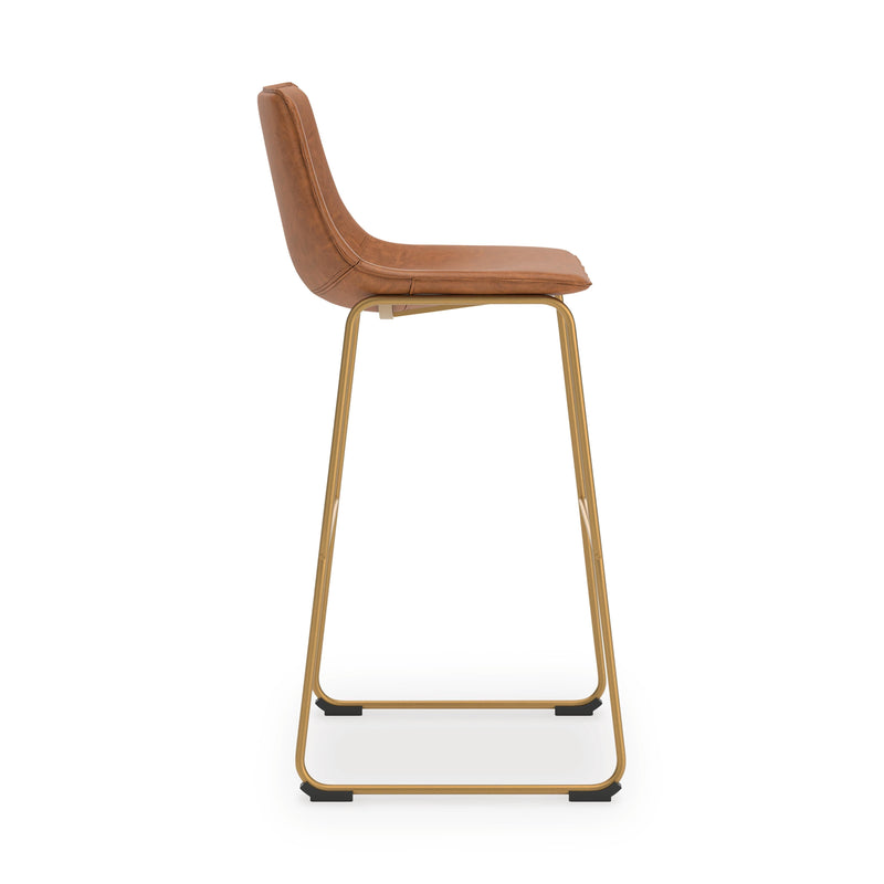 Ciabori Brown/Gold Bar Height Bar Stool, Set of 2 - PCD373-230