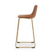 Ciabori Brown/Gold Bar Height Bar Stool, Set of 2 - PCD373-230