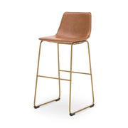 Ciabori Brown/Gold Bar Height Bar Stool, Set of 2 - PCD373-230