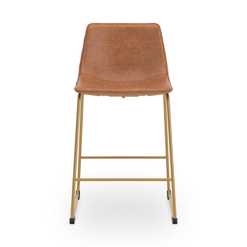 Ciabori Brown/Gold Counter Height Barstool, Set of 2 - PCD373-224