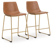 Ciabori Brown/Gold Counter Height Barstool, Set of 2 - PCD373-224