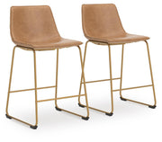 Ciabori Toast/Gold Bar Height Bar Stool, Set of 2 - PCD373-330