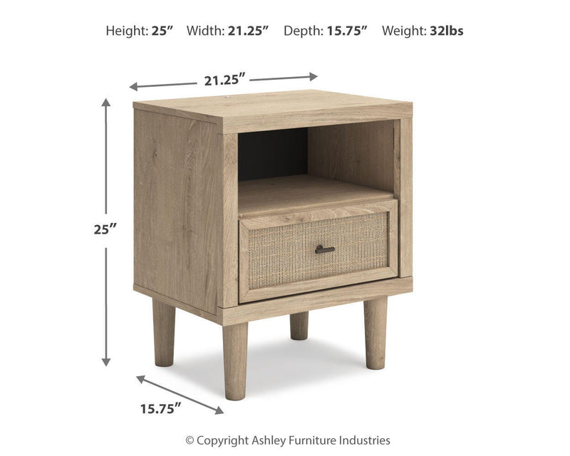 Cielden Queen Upholstered Bed with Roll Slats, Dresser, Mirror, Chest and Nightstand in Soft Gray - PKG022908