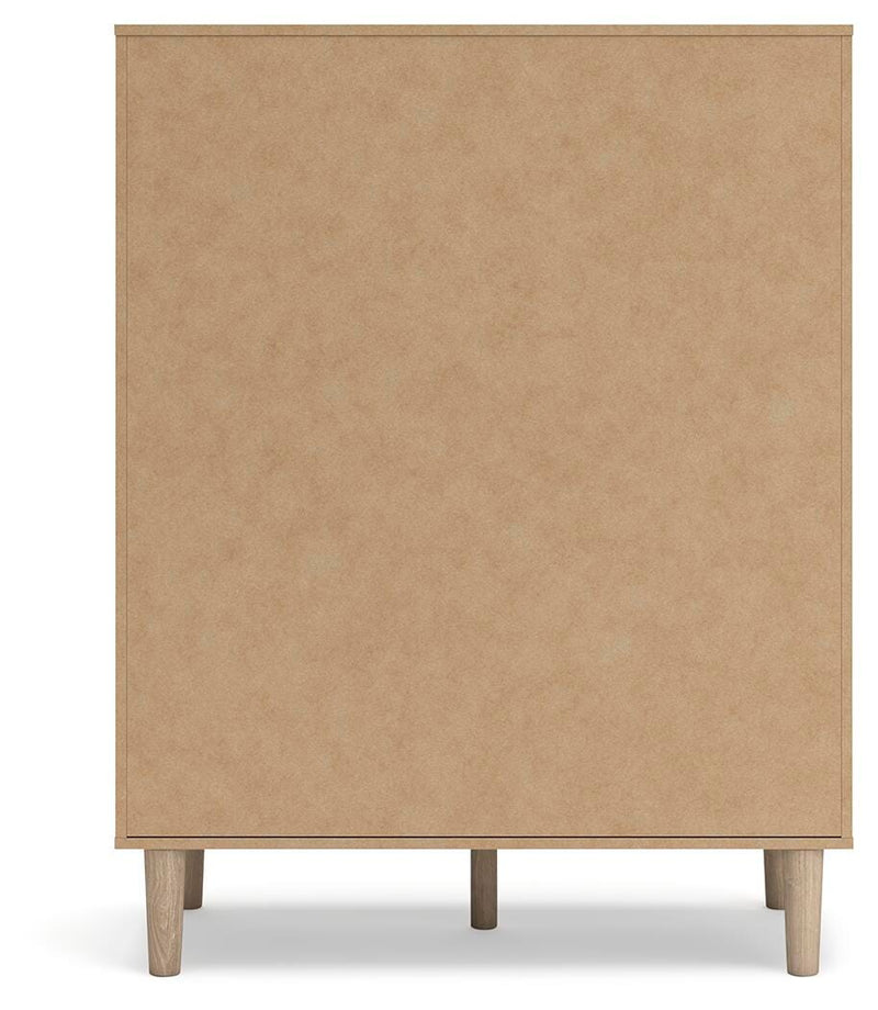 Cielden Queen Upholstered Bed with Roll Slats, Dresser, Mirror, Chest and Nightstand in Soft Gray - PKG022908