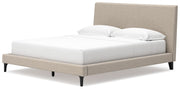 Cielden Soft Gray California King Upholstered Bed with Roll Slats - B1199-94