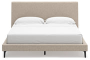 Cielden Soft Gray California King Upholstered Bed with Roll Slats - B1199-94