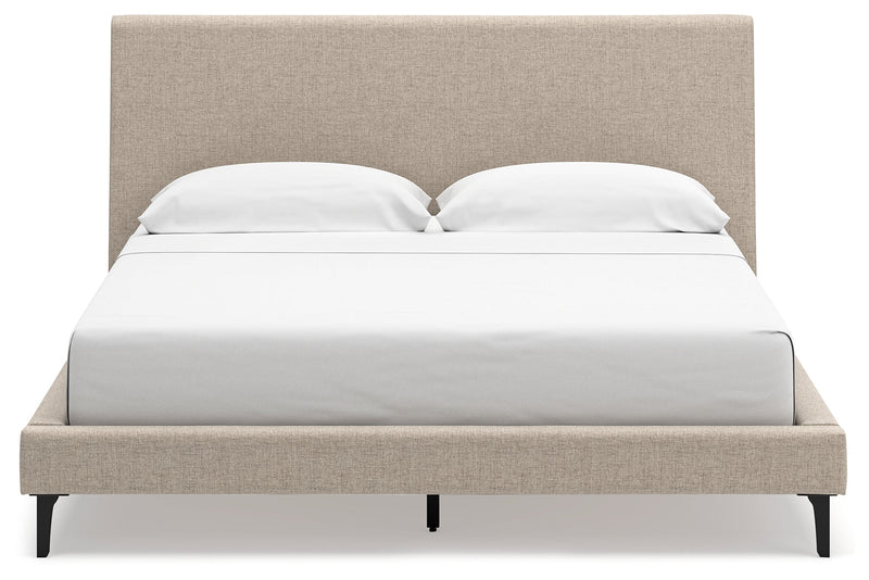 Cielden Soft Gray California King Upholstered Bed with Roll Slats - B1199-94