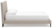 Cielden Soft Gray California King Upholstered Bed with Roll Slats - B1199-94