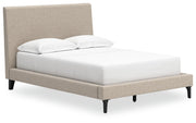 Cielden Soft Gray Full Upholstered Bed with Roll Slats - B1199-72