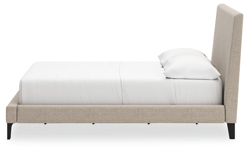 Cielden Soft Gray Full Upholstered Bed with Roll Slats - B1199-72