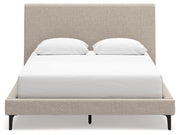 Cielden Soft Gray Queen Upholstered Bed with Roll Slats - B1199-81