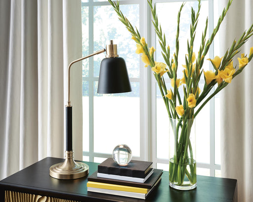 Clairwell Black/Gold Finish Desk Lamp - L734422