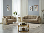 Clara 4-pieces (Sofa & Loveseat & 2 Chair) Livingroom Set Beige in Beige - 101-CLA-LV260-3211