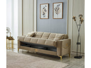 Clara 4-pieces (Sofa & Loveseat & 2 Chair) Livingroom Set Beige in Beige - 101-CLA-LV260-3211