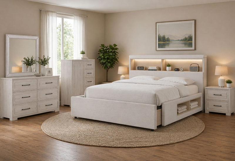 Sadie/Clara Beige King Bed Group - SADIE/CLARA-KBG