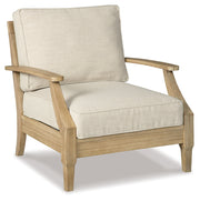 Clare View 2 Outdoor Chairs with End Table in Beige from Ashley - Lara Furniture