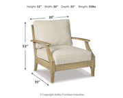 Clare View 2 Outdoor Chairs with End Table in Beige from Ashley - Lara Furniture