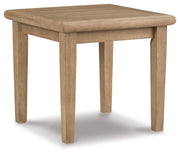 Clare View 2 Outdoor Chairs with End Table in Beige from Ashley - Lara Furniture