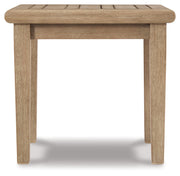 Clare View 2 Outdoor Chairs with End Table in Beige from Ashley - Lara Furniture