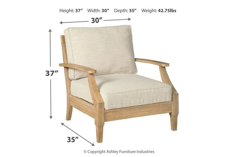 Clare View Beige Lounge Chair with Cushion - Lara FurnitureLounge Chair