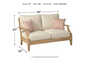 Clare View Beige Loveseat with Cushion - Lara FurnitureLoveseat