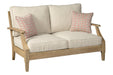 Clare View Beige Loveseat with Cushion - Gate FurnitureLoveseat