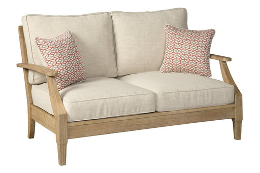 Clare View Beige Loveseat with Cushion - Lara FurnitureLoveseat