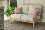 Clare View Beige Loveseat with Cushion - Lara FurnitureLoveseat