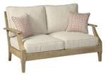 Clare View Beige Loveseat with Cushion - Lara FurnitureLoveseat
