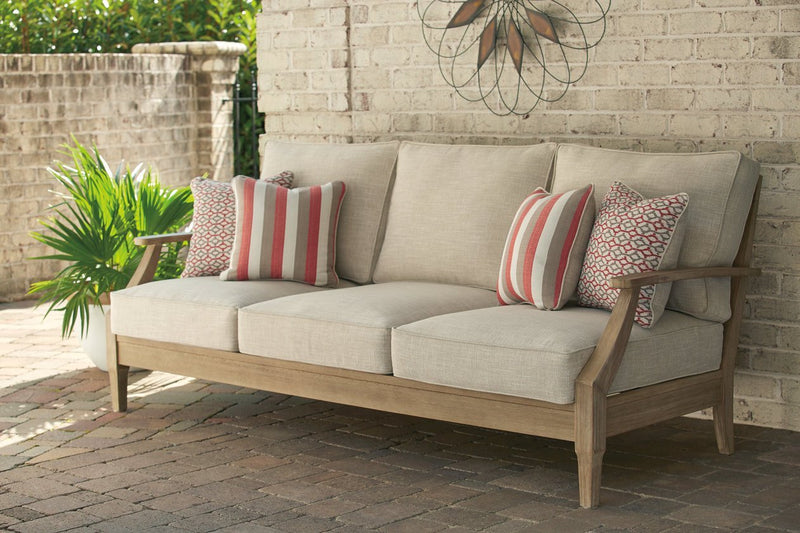 Clare View Beige Sofa with Cushion - Lara FurnitureSofa