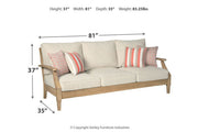 Clare View Beige Sofa with Cushion - Lara FurnitureSofa
