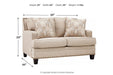 Claredon Linen Loveseat - Gate FurnitureLoveseat