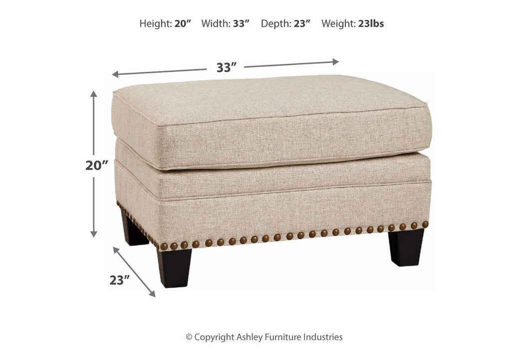 Claredon Linen Ottoman - Gate FurnitureOttoman