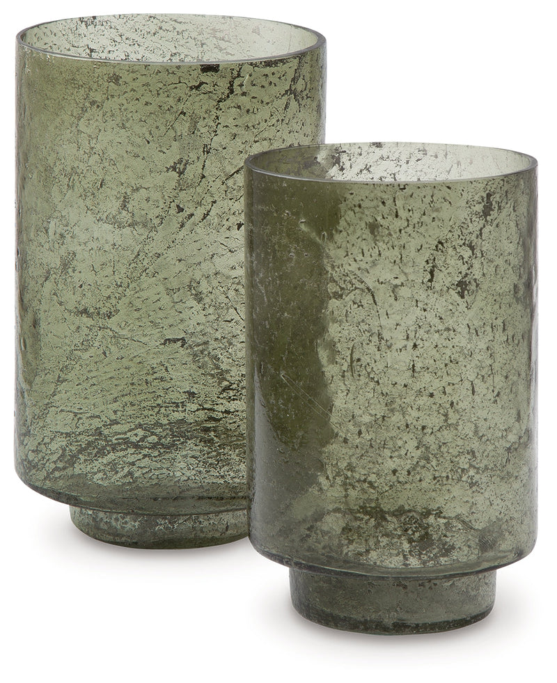 Clarkton Green Candle Holder Set (Set of 2) - A2000623