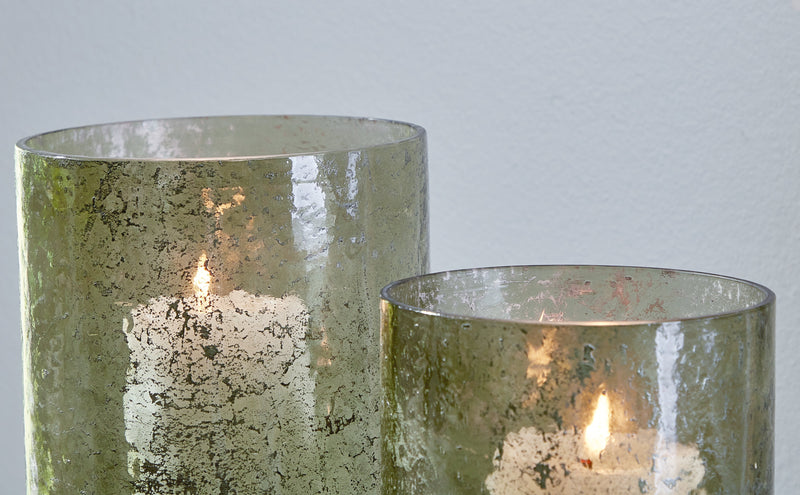 Clarkton Green Candle Holder Set (Set of 2) - A2000623