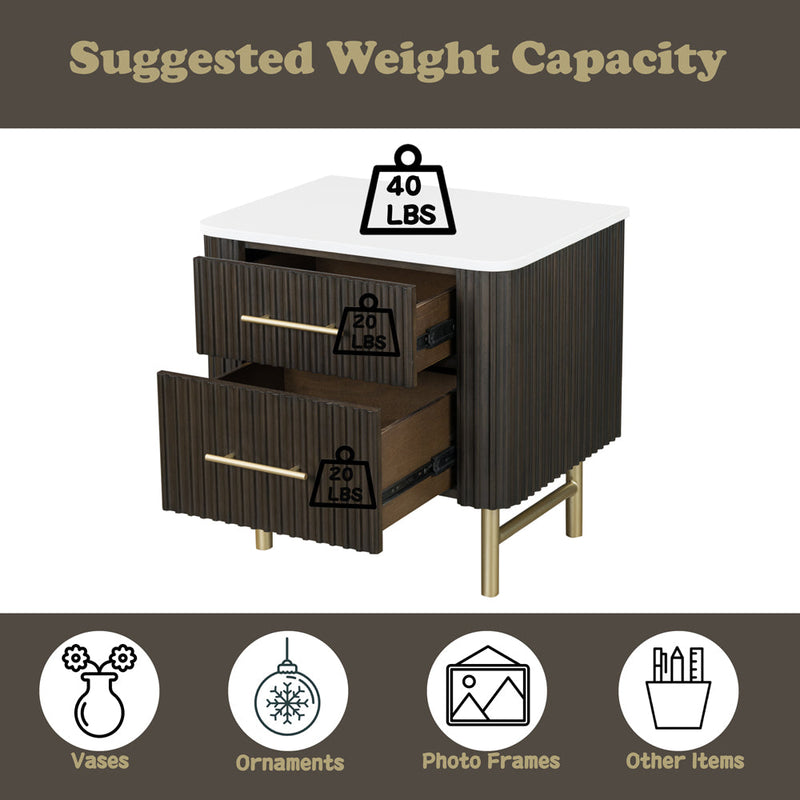 Clayten Nightstand w/Marble Top - BD04093