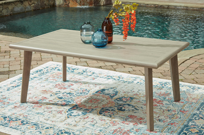 Cliff Trails Outdoor Dining Table and 4 Chairs in Beige - PKG021151